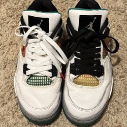 Air Jordan 4s - Retro Rasta / Lucid Green - US Women’s 7 / 24 cm