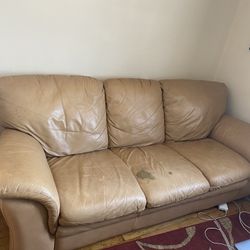 Real Leather Sofa With Pull Out Bed