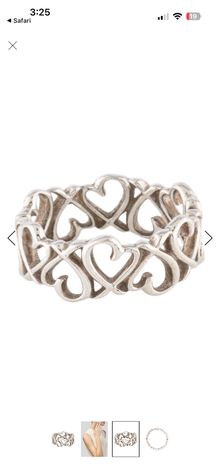 Tiffany & Co. Silver Loving Heart Eternity Band
