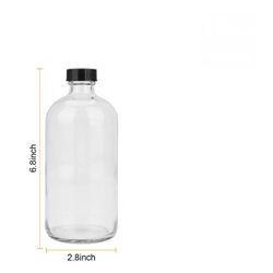 16oz Clear Glass Storage Bottle with Lid