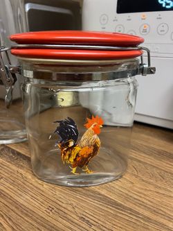 Vintage rooster canisters
