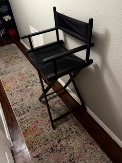 Black Tall Folding Director's Chair