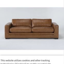 Living Spaces Sofa & Ottoman- Mason Brown Leather Ottoman