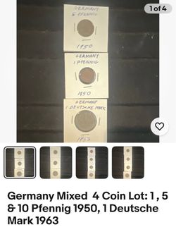 Germany Mixed Coin Lot 1950sā1960s