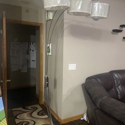 Chrome Metal Shaded Arched Lamp