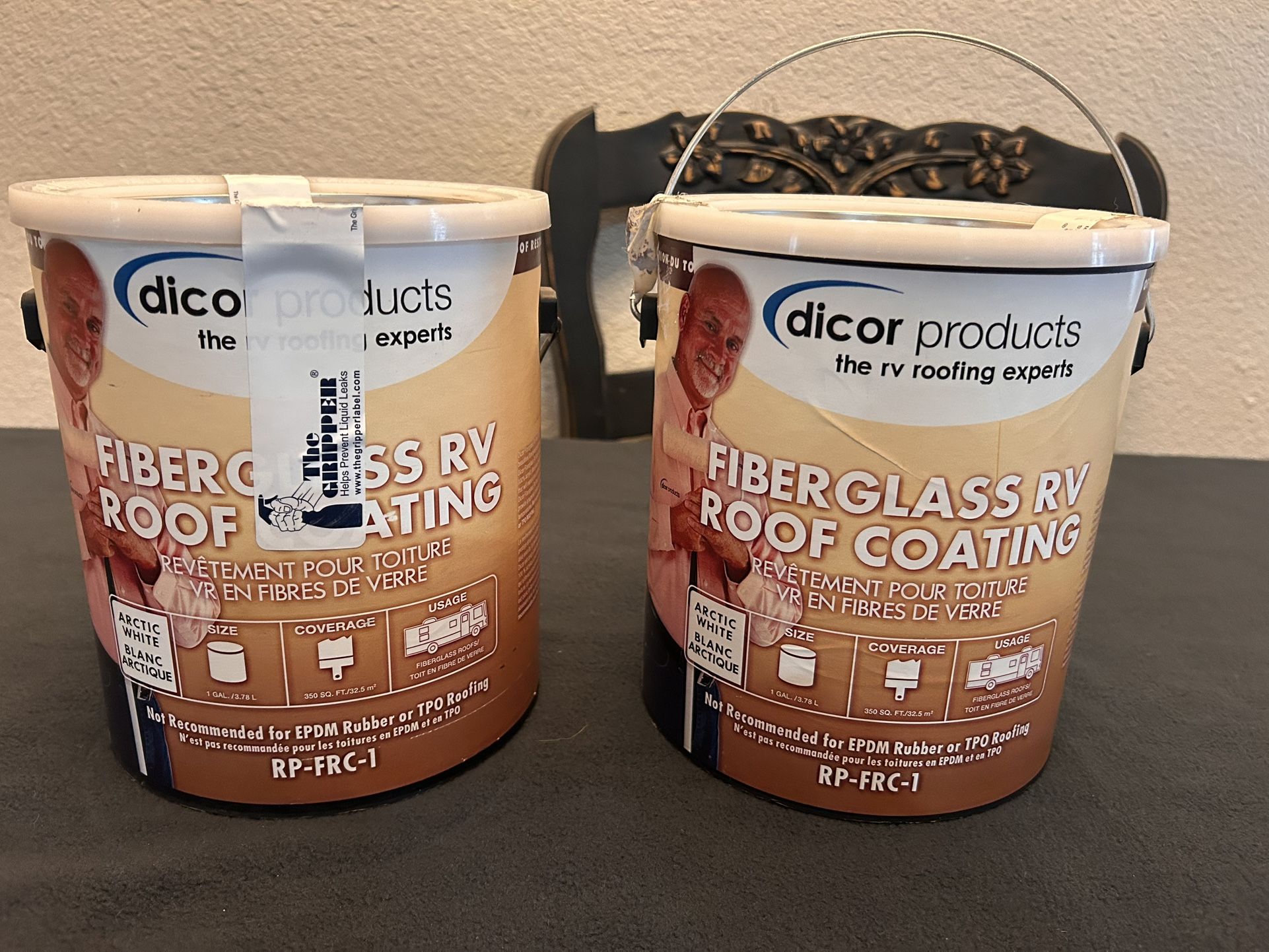 Dicor RP-FRC-1 Fiberglass RV Roof Coating System - White, 1 Gallon