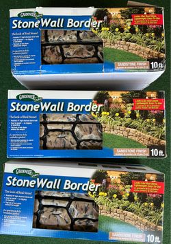 StoneWall Border - 10 ft. x 6 in. Tan No-Dig DIY Garden and Landscape Edging