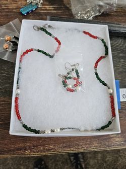 Hand Made Necklace With Earrings