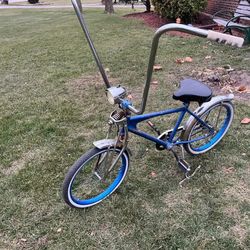 Beautiful Blue Unique Bicycle Bike with Giant Ape Hanger Handlebars