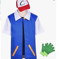 Pokemon Ash Ketchum Cosplay Outfit, Adult Medium *BRAND NEW*
