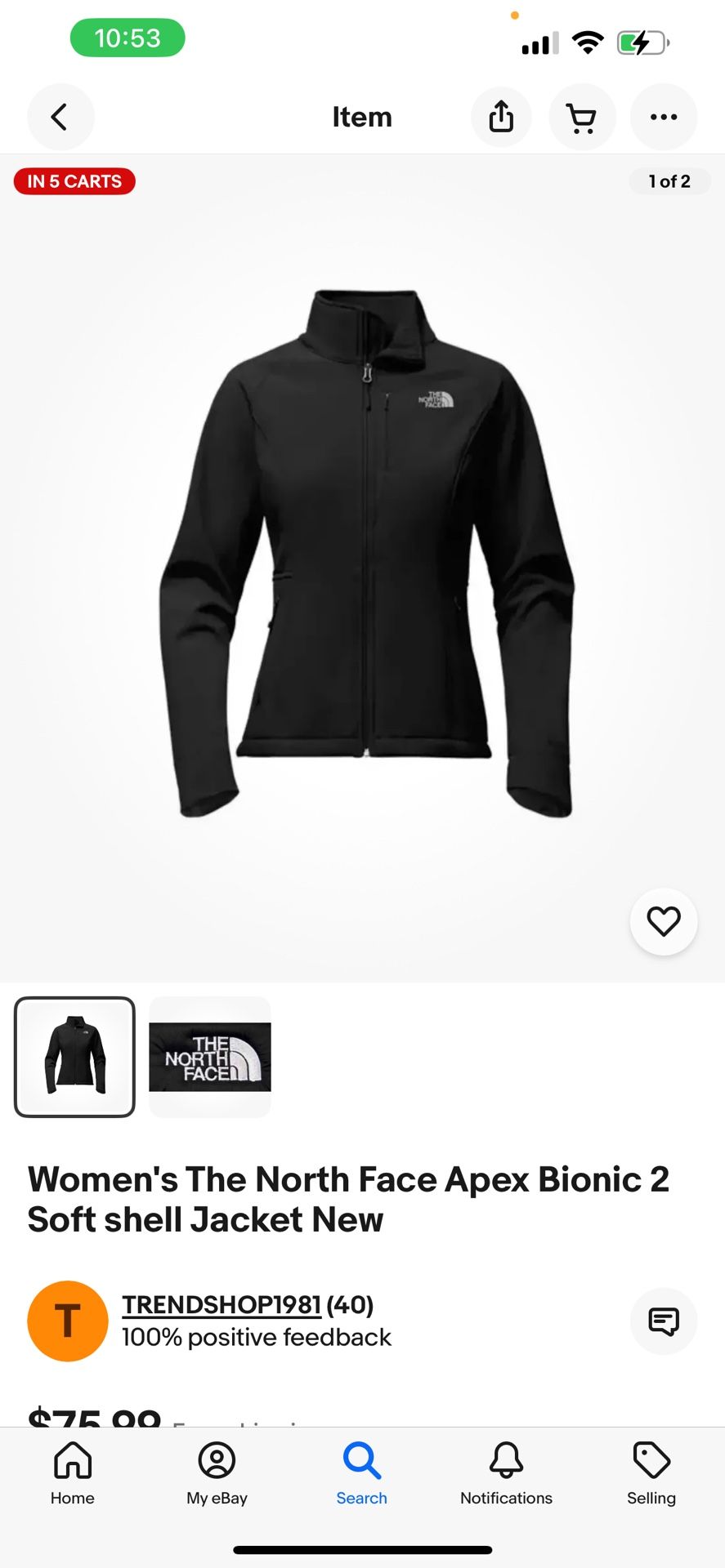 New Women Black The North Face Apex Jacket