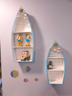 Nautical Boat Shelves Set of 2