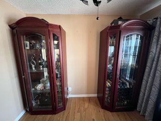 2 Curio Towers & TV Cabinet