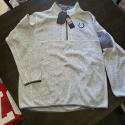 *NEW* Antigua NFL Team Apparel Indianapolis Colts Gray 1/4 Zip Sweater Men’s 2XL with Tags