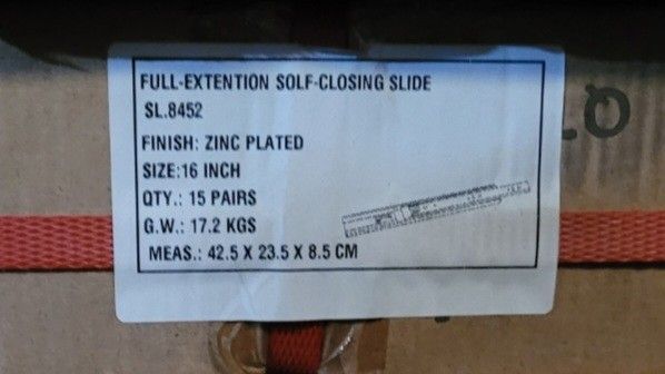 Full-Extention Solf Closing Slide 16 Inch