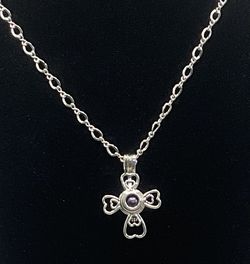 Sterling Silver 24” Necklace w/Cross 