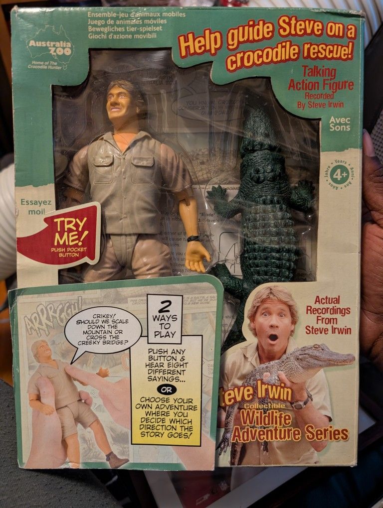 Legendary Steve Irwin Talking Action Figure 9" Wildlife Adventure Series Crocodile Hunter