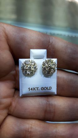 14k gold flore earrings 2ct vs diamond