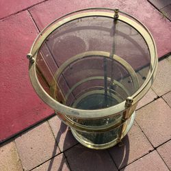 Moving And Folding Metal Glass Table