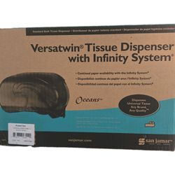 San Jamar Classic Versatwin Dual Roll Bath Tissue Dispenser Black Pearl R3690