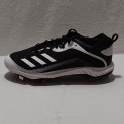Adidas Icon Bounce Low Metal Baseball Cleats Black/White Size 13.