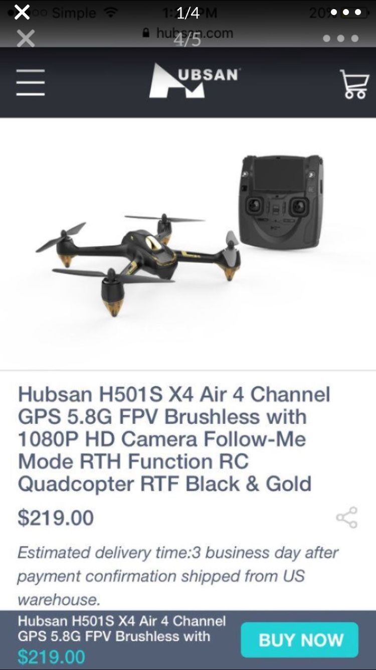 Hubsan H501S. Drone