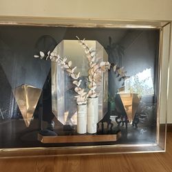 Shadowbox Frame Flowers - 47.25” x  4” x 35.5