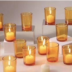 NEW 36pc Amber Votive Candle Holders – Boho Wedding/Fall Decor – $30 FIRM