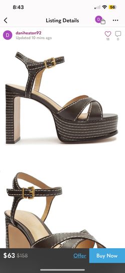 NWOT SCHUTZ Keefa Leather Platform Sandals Heels Size 10B