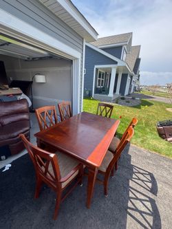 Wooden Dining Table ~ 6 Chairs