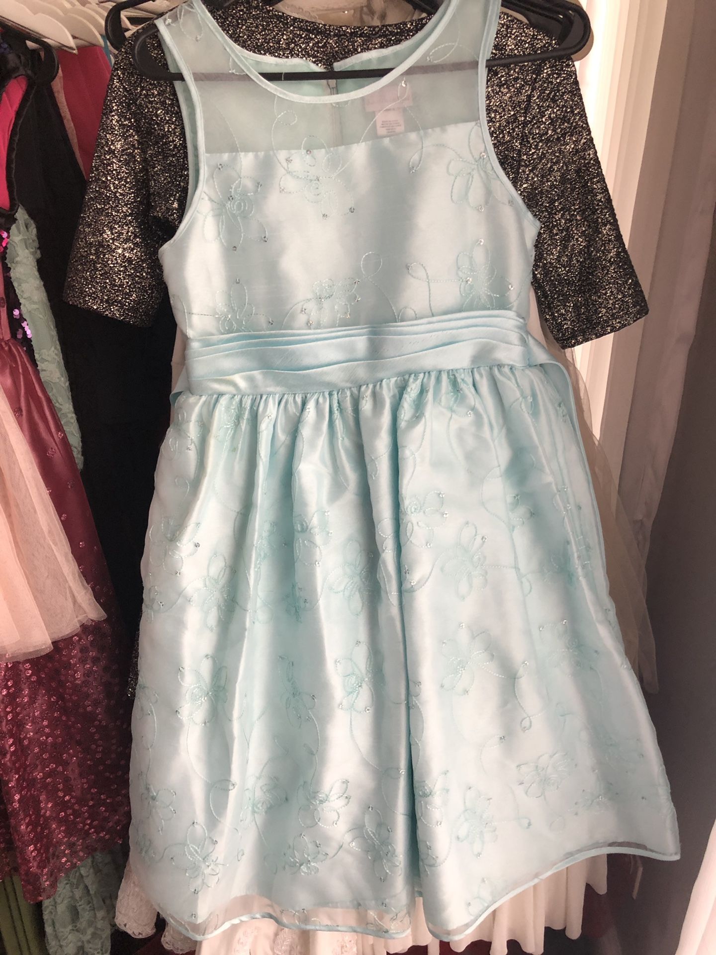 Flower girl wedding light blue dress girls 16