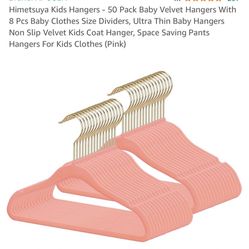 Kid’s Pink Velvet Hangers (100)- Like New, Never Used 