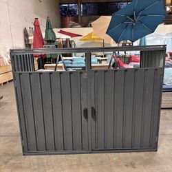 New Assemble Waterproof Outside Trash Bin Shed with Lid, , Black (As Is)