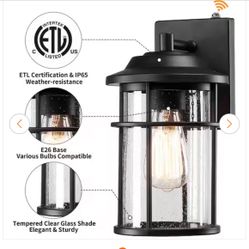 Black Porch Sconces Lantern Hardwired Dusk to Dawn Outdoor Light 