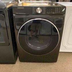 Samsung Front Load Washer and Dryer Set | Black Stainless | Barely Used