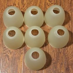 Set of 6, Antique White Glass Shade Light Covers 