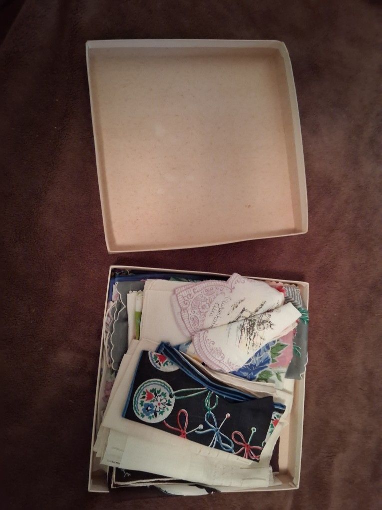 Box With Vintage Handkerchiefs