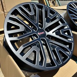 DELIVERED 4X OEM 2026 GMC SIERRA 1500 DENALI TAHOE WHEELS ESCALADE RIMS 22X9J ET28 OEM 23377420