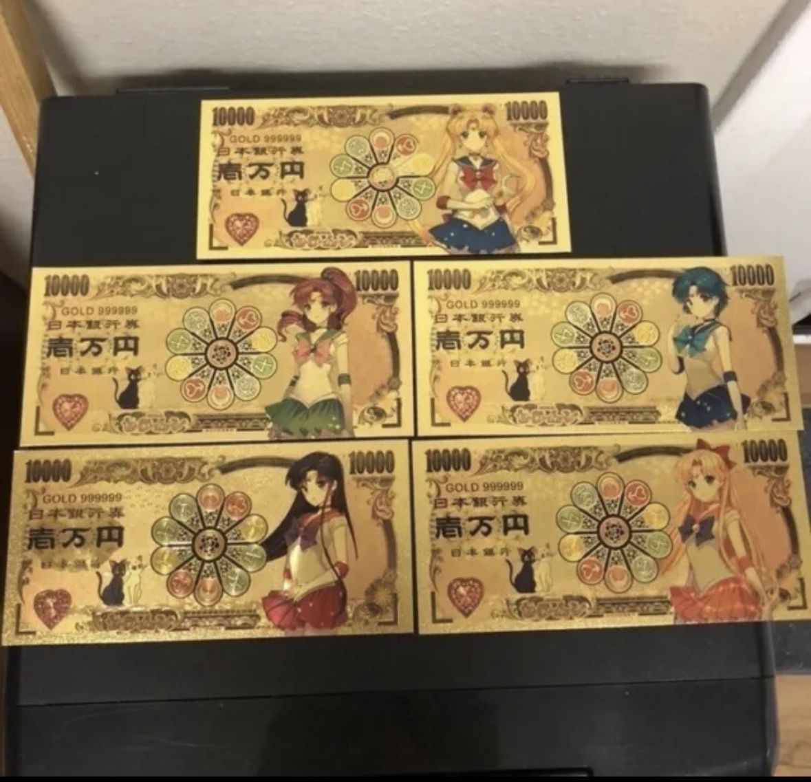 24k Gold Plated Sailor Moon Banknote Set