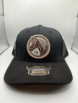 Cuerno Bravo Black Trucker Hat with Horse Patch