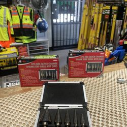 Step drill 5pc set ( SAE HEX QUICK CHANGE ) $42 EACH.