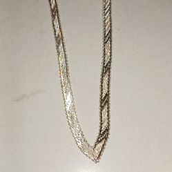 Elegant Womans 925 Sterling Silver Mesh Necklace  