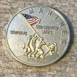 Two USMC Challenge Coins