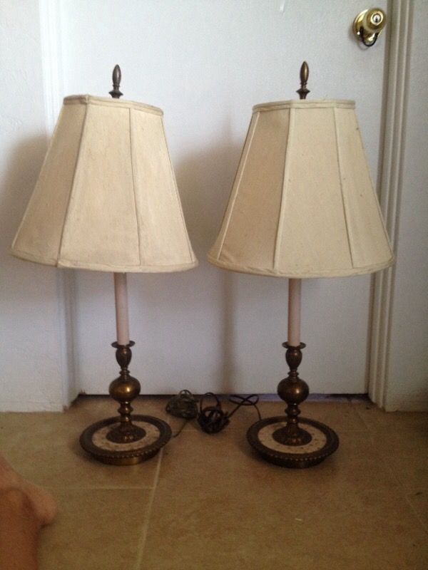 Beautiful Vintage candlestick solid brass table lamps
