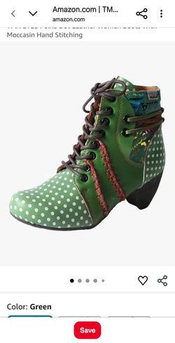 TMA EYES Polka Dot Leather Boots