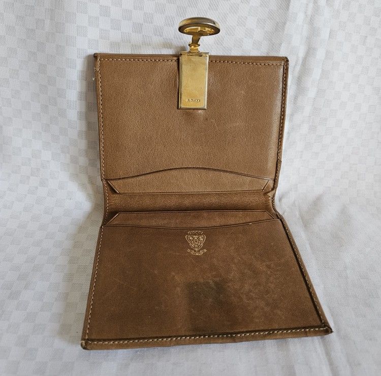 Authentic Gucci Brown Metallic Gold Designer Bifold Wallet (LIMITED EDITION)