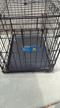 Small two medium folding dog double door crate