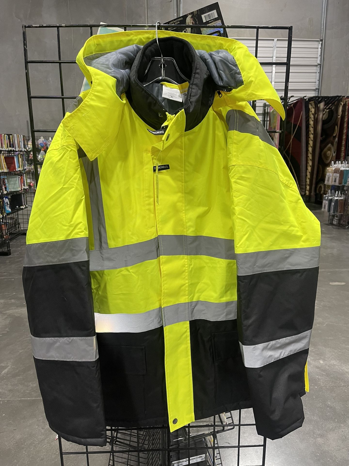 Safety Insulated Reflective Parka Jacket Men’s Size XL