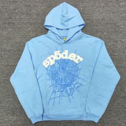 Blue And While Spider Hoodie 