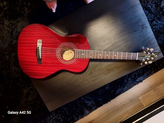 St6-1 W/Red 3/4 size acustic guitar  used Greg Bennett  ST Guitar